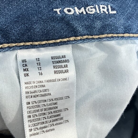 American Eagle 12 Regular Distressed Ripped Bleached Super Stretch Tomgirl Jeans - Picture 5 of 5
